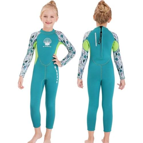 Girls 2.5MM Neoprene Surf Wetsuit Windsurf Kitesurf Kids Scuba Diving Children Rash Guard Swimming Clothes Bathing Suit Swimwear