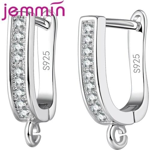 A Pair Of Earrings 925 Sterling Silver Jewelry Earring Findings Letter U Design Ear Hoop jewellery accessories 10 PCS