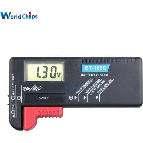 BT-168D Portable Digital Battery Tester BT168 LED Black AA AAA 1.5V 9V Battery Power Measuring Tool Test Checker Voltage Meter
