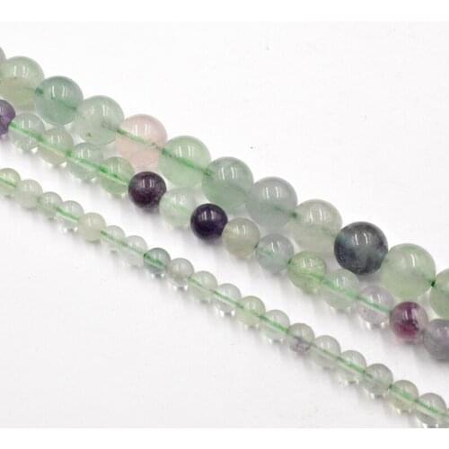 Natural Stone Colorful Fluorite Round Beads Wholesale Loose Beads for Jewelry Making Accessories 4-12mm DIY 15" Free Shipping
