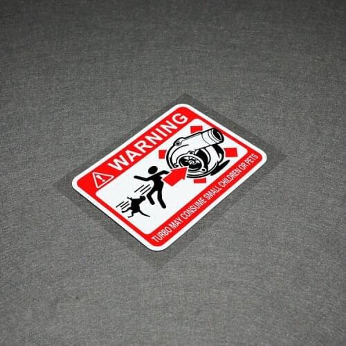 NO.S325 GalonDeco Creative Spoof Funny Car Sticker Turbo May Consume Small Children Or Pets Reflective Warning Mark Sticker Dec