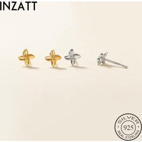 INZATT Real 925 Sterling Silver Windmill Stud Earrings For Fashion Women party Minimalist Fine Jewelry Punk Accessories
