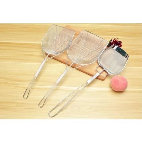 2018 Stainless steel colander filter spoon net screen oil residue net slag residue slag scoop shovel kitchen tools BBQ tools