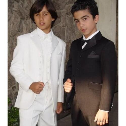 High Quality Five Buttons Notch Lapel Boy&039;s Formal Wear Occasion Kids Tuxedos Wedding Party Suits (Jacket+Pants+Vest+Tie)