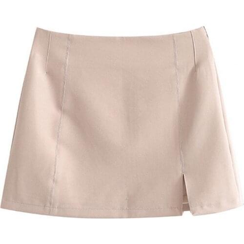 Mini skirts Womens High Waist Office Skirt Side Split Zipper Closure Sexy Bodycon Mini Skirt for Office