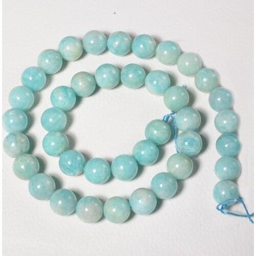 1 strand Amazonite Beads Blue Chalcedony Loose Beads Fashion Gemstone For 6-12mm