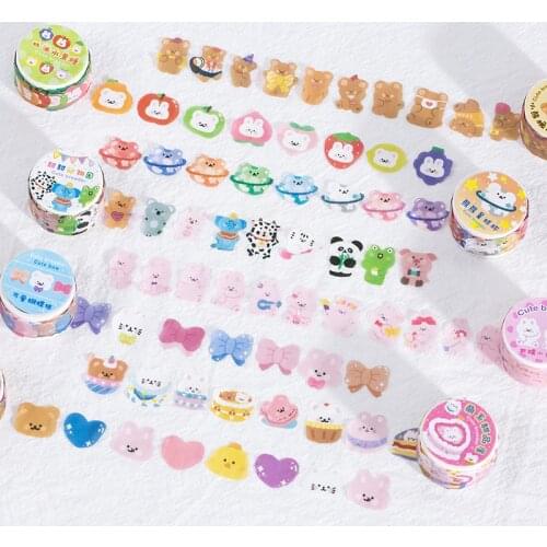 100PCS/Roll Zooman Animals Decorative Washi Tape Stickers For Scrapbooking Diary Kids Students Stationery Album Gift DIY
