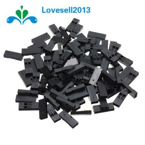 200Pcs 2.54mm 2P Pitch Dupont Jumper Wire Cable Housing Female Pin Contor