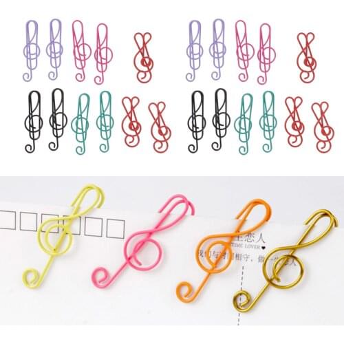 40 Pieces Each Pack Colorful Metal Paper Clips Office Home School Table Organize Tool, CUTE Music Symbol Shape