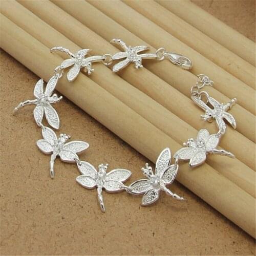 925 Sterling Silver Bracelet Dragonfly Bracelet For Woman Charm Jewelry Engagement Gift