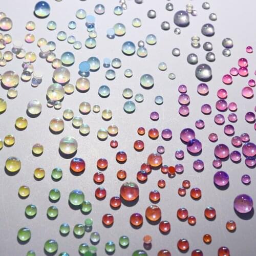 AB Mermaid Round Beads Aurora Crystal 3D Flatback Nail Art Rhinestone For Manicure Summer Ocean Style Nails Accessories RK140144