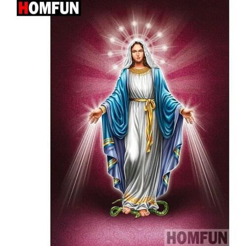 HOMFUN Full Square/Round Drill 5D DIY Diamond Painting "Religious beauty" Embroidery Cross Stitch 5D Home Decor Gift A09209