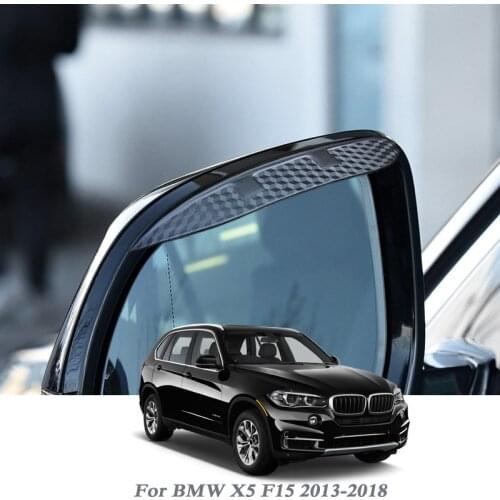 Car Rearview Mirror Rain Eyebrow Auto Shield Snow Guard Sun Side Visor Shade Protector For BMW X5 F15 2013-2018 Auto Accessory