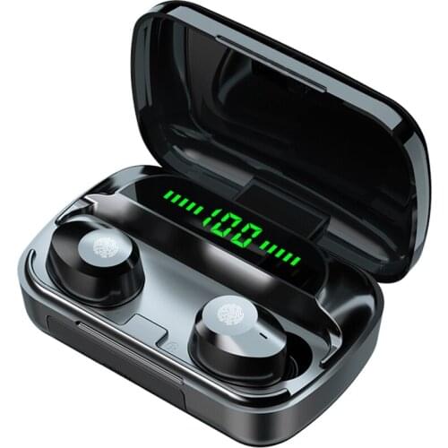 M5 TWS BT5.1 Wireless Earphones LED Display Noise Reduction Touch Control IPX7 Waterproof Sweatproof Strong Bass Sports Headset