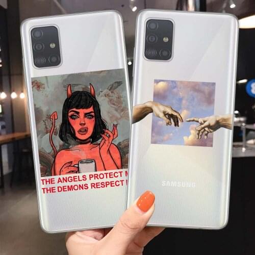 THE ANGELS PROTECT ME THE DEMONS RESPECT ME Phone Case For Samsung A10 A20 A30 A40 A50 A70 A51 A71 A6 A7 A8 A9 Plus 2018 Cover