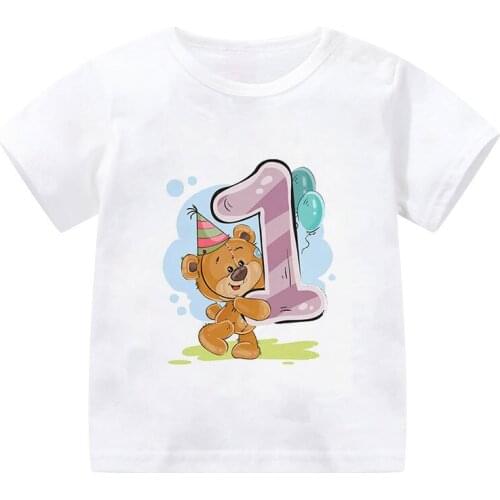 New Childrens Birthday T Shirt Digital Gifts Girls T Shirts Cartoon Harajuku Cute T Shirt Kids Design Round Neck Boys T Shirts