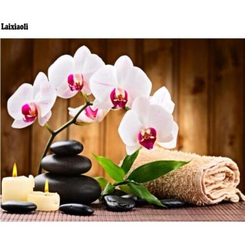 DIY Diamond Embroidery Orchid Stone full Square Pattern Rhinestone mosaic Diamond Painting Cross Stitch kits room Decoration