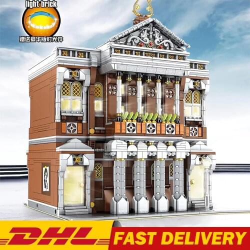 MOULD KING 16032 Street Building Toys The MOC Concert Hall With Led Parts Model Building Blocks Bricks for Kids Christmas Gifts