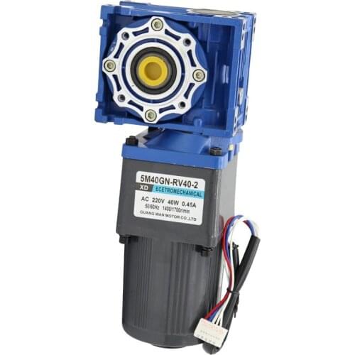 220V AC Speed Regulating Motor 40W Worm Gear Worm Two-stage Reduction Motor Strong Torque Positive and Negative Motor Motor IE 2