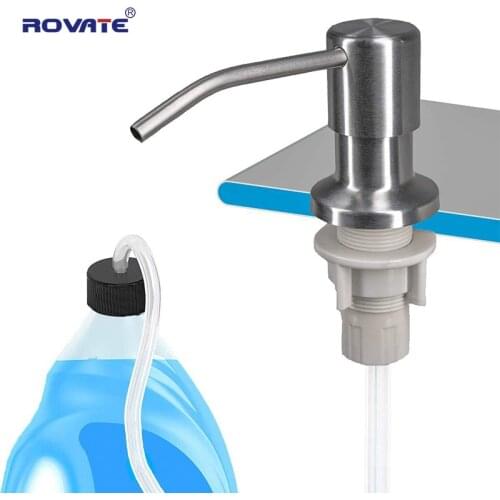 ROVATE Stainless Steel Liquid Soap Dispenser Extension Tube Kit, Soap Pumps Connects to Soap Bottle for Kitchen Sinks