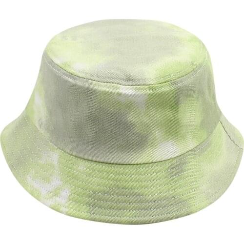 Unisex Cotton Bucket Hats Tie-Dye Print Summer Sunscreen Panama Hat Sunbonnet Fedoras Outdoor Fisherman Hat Beach Caps
