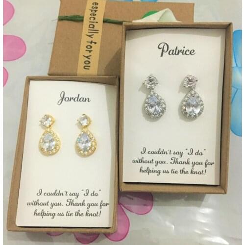 Personalized Gift for Bridesmaid,Bridesmaid Earrings,Custom Earrings for her,Best Fridens Sisters Gift,Wedding Gift