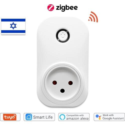 Tuya ZigBee 3.0 Socket Israel Plug 16A Remote Control Works with Smartthings Conbee Deconz Stick Domoticz Hub Required