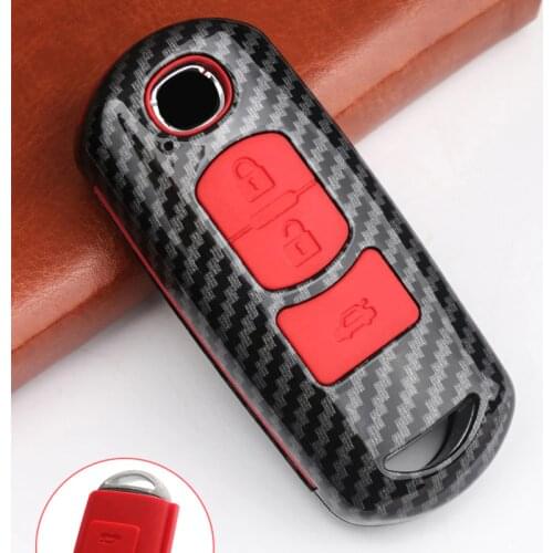 High Quality Mature Carbon Fiber Matte Car Key Case For Mazda 2 3 6 Axela Atenza CX-5 CX5 CX-7 CX-9 2014~17 interior accessories