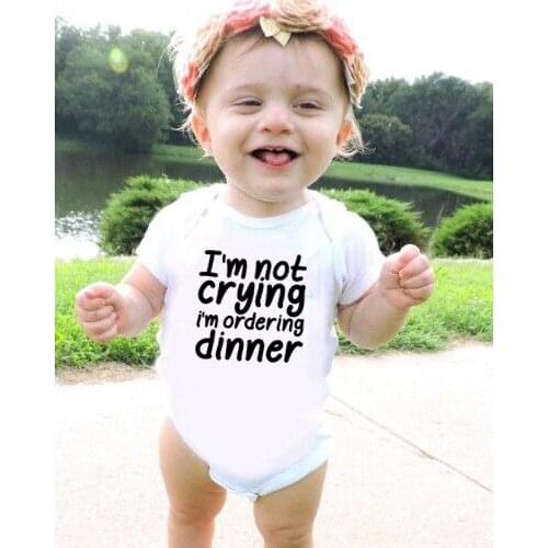 I'm Not Crying Summer Infant Baby Bodysuit Newborn Boys Girls Funny Print Playsuit Toddler Funny Jumpsuit Clothes