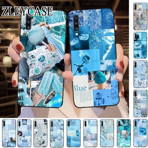 Girly Aesthetic Blue Love Art Pattern Phone Case For Samsung Galaxy A50 A10 A20E A20S A30S A40 A51 A70 A30 A6 A7 A8 Cellphones