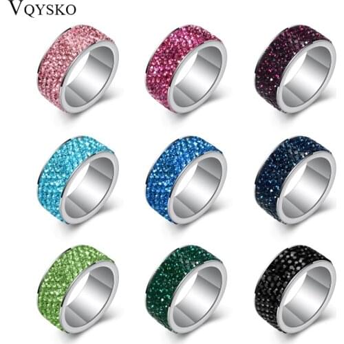 316L stainless steel Womens Wedding rings Jewelry anillos de acero inoxidable para mujer Wholesale High Quality CZ Crystal Pave