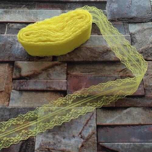 10 yards 35 mm width Yellow bilateral lace ribbon For Sewing Decoration DIY jewelry decoration Clothing Accessories