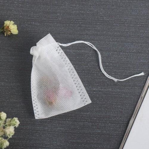 100Pcs Empty Scented Drawstring Disposable Tea Bag Seal Tea Filter Herb Spice Coffee Disposable filter paper bags