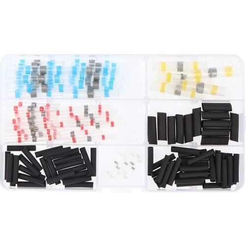 110PCS Mixed Heat Shrink Wire Connectors Solder Sleeves Soldar Cable Electrico Waterproof Butt Terminals Crimp Connector