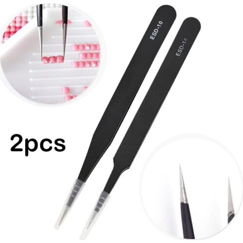 2pcs Diamond Painting Stainless Steel Tweezers High Quality Diamond Painting Tools DIY Crafts Accessory 8 orders