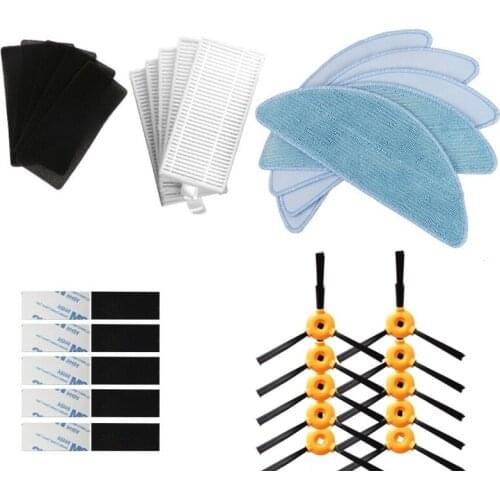 5 * HEPA filter +10* side brush +5 * sponge +5 * mop cloth +10 * magic paste For CONGA EXCELLENCE Robotic Vacuum Cleaner Parts