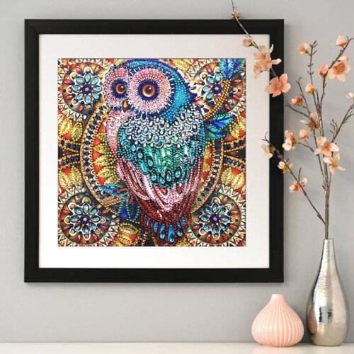 5D DIY Owl Diamond Painting Diamond Cross Stitch Mosaic Rhinestones Pictures Kits Wall Art Christmas Decoration Home 30*30cm