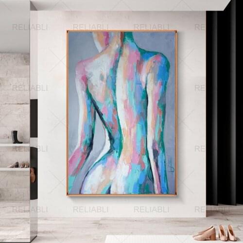 Abstract Nude Sexy Girl Portrait Poster Oil Painting Printed on Canvas Modern Women Wall Pictures for Home Decor Canvas Painting