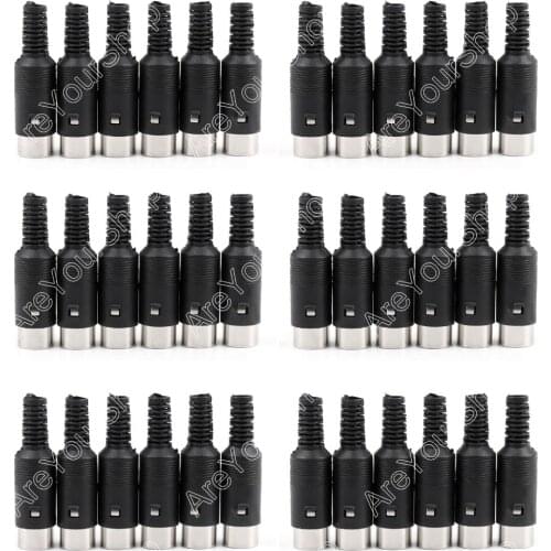 Areyourshop 30 Pcs 8 Pin Din Plug Connector With Black Plastic Handle Male DIY
