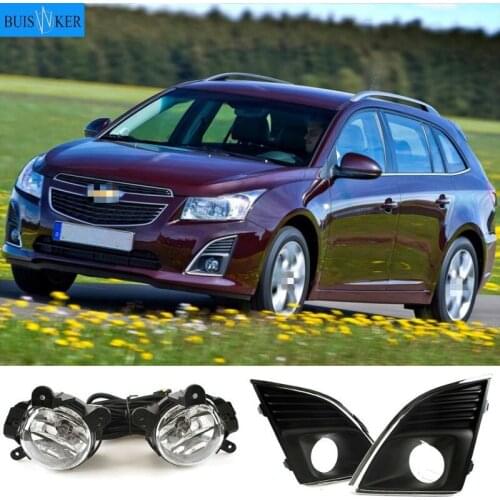 12V Car Fog Lamp Assembly for Chevrolet Cruze 2013-2015 with Fog Light Covers and Wire Relay Switch Button