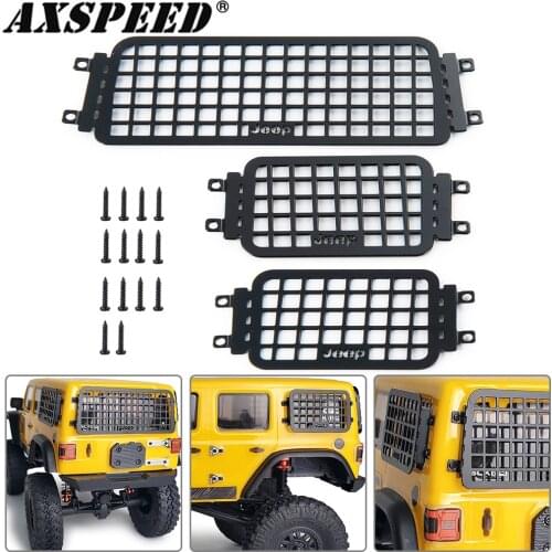 AXSPEED 3PCS Metal Stereoscopic Window Mesh Protective Net with Screws for 1:24 Axial SCX24 AXI00002 RC Car Decoration Parts