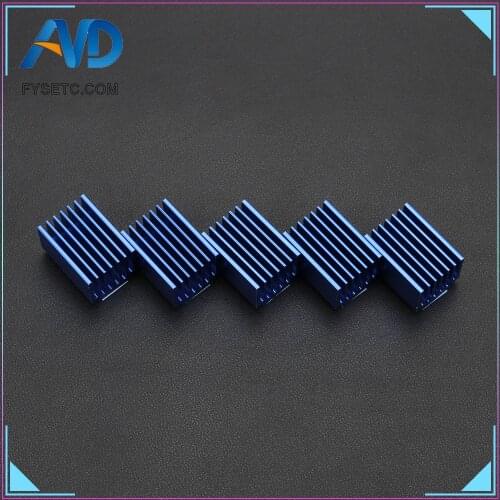 5pcs Big Blue Aluminum Driver Heat Sink Cooling Block Heatsink For FYSETC TMC2100 TMC2208 V1.2 TMC2130 V1.0 V1.1 Stepper Motor