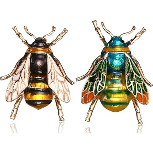 Insect Bumble Bee Brooch For Women Girls Kids Bee jewelry Gold Color Yellow Green Enamel Brooches Jewelry Bumble Bee Gift Party