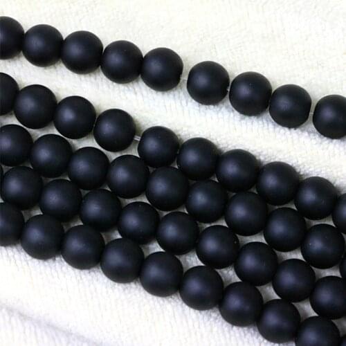 Cheap Price 1 Strand Black Matte Beads 6/8/10/12mm Choose Size Round Spacer Beads Making Jewelry Bracelets Materials Loose Bead