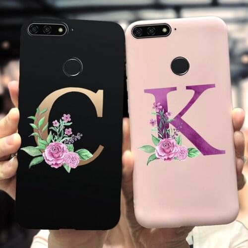 For Cover Huawei Y6 2018 Case ATU-L21 Cover Cute Letters Alphabet Soft Phone Case 5.7" For Huawei Y6 Y 6 Prime 2018 ATU-L42 Capa