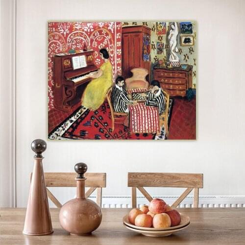 Citon Henri Matisse《Pianist and Checker Players》Canvas Oil Painting Artwork Poster Picture Wall Decor Backdrop Home Decoration