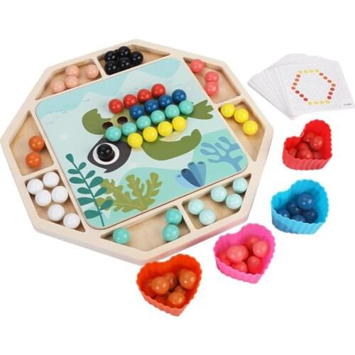 Wooden Beads Toys Children Montessori Educational Toys Wooden Clip Beads