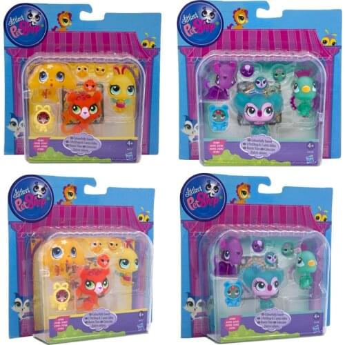 Hasbro Littlest Pet Shop Action Figure Cute Cartoon Little Pets Changeable Heads Animal Model Toys Set Collectible LPS Figurine