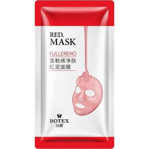 Fullereno Cleansing Red Mask 10pcs Whitening Essence Soft Cleansing Dead Skin Moisturizer For Face Masks Exfoliating Face Mask