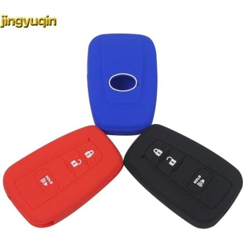 Jingyuqin Car Key Silicone Rubber Cover Protect Case for Toyota Prius 2016 3 Buttons Remote Keyless Accessories Car-stying